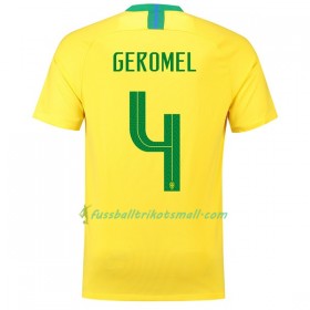 Günstige Fußballtrikots Brasilien Geromel 4 WM 2018 Heimtrikotsatz kaufen